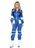 Weibliche Astronautin, Kostüm-Overall, Nylon, Hosenträger, Front-Reißverschluss